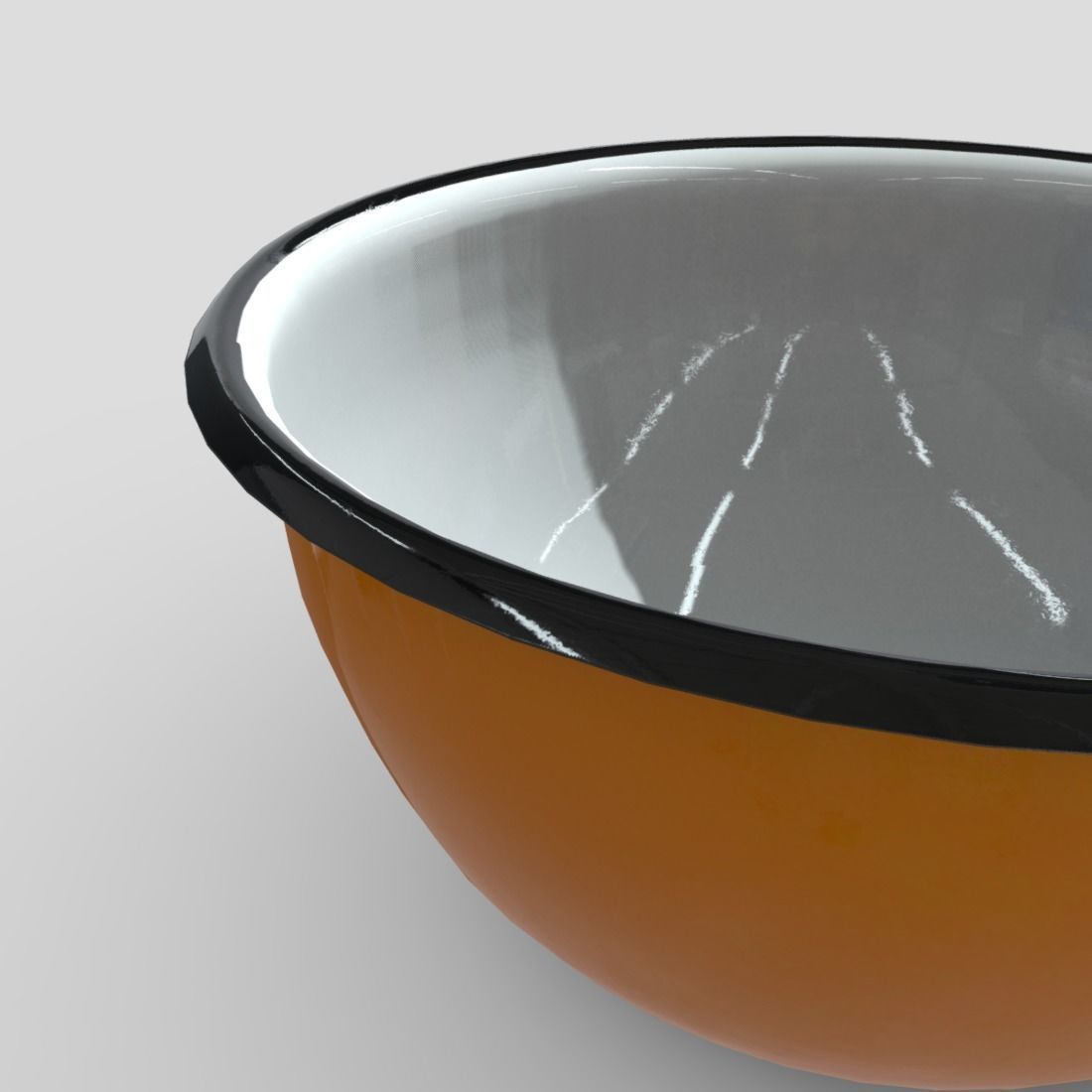 Enamel Bowl Set Low-poly 3D model_16