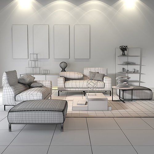 Collection Living room sets Vol 01 3D model 7