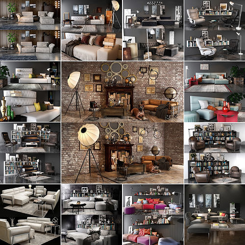 Collection Living room sets Vol 01 3D model 2