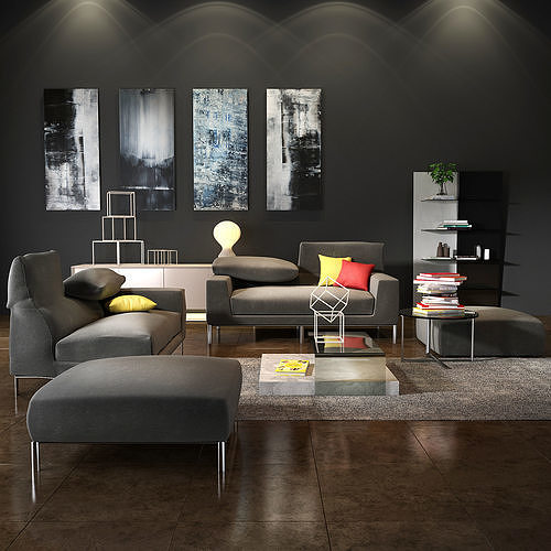 Collection Living room sets Vol 01 3D model 6