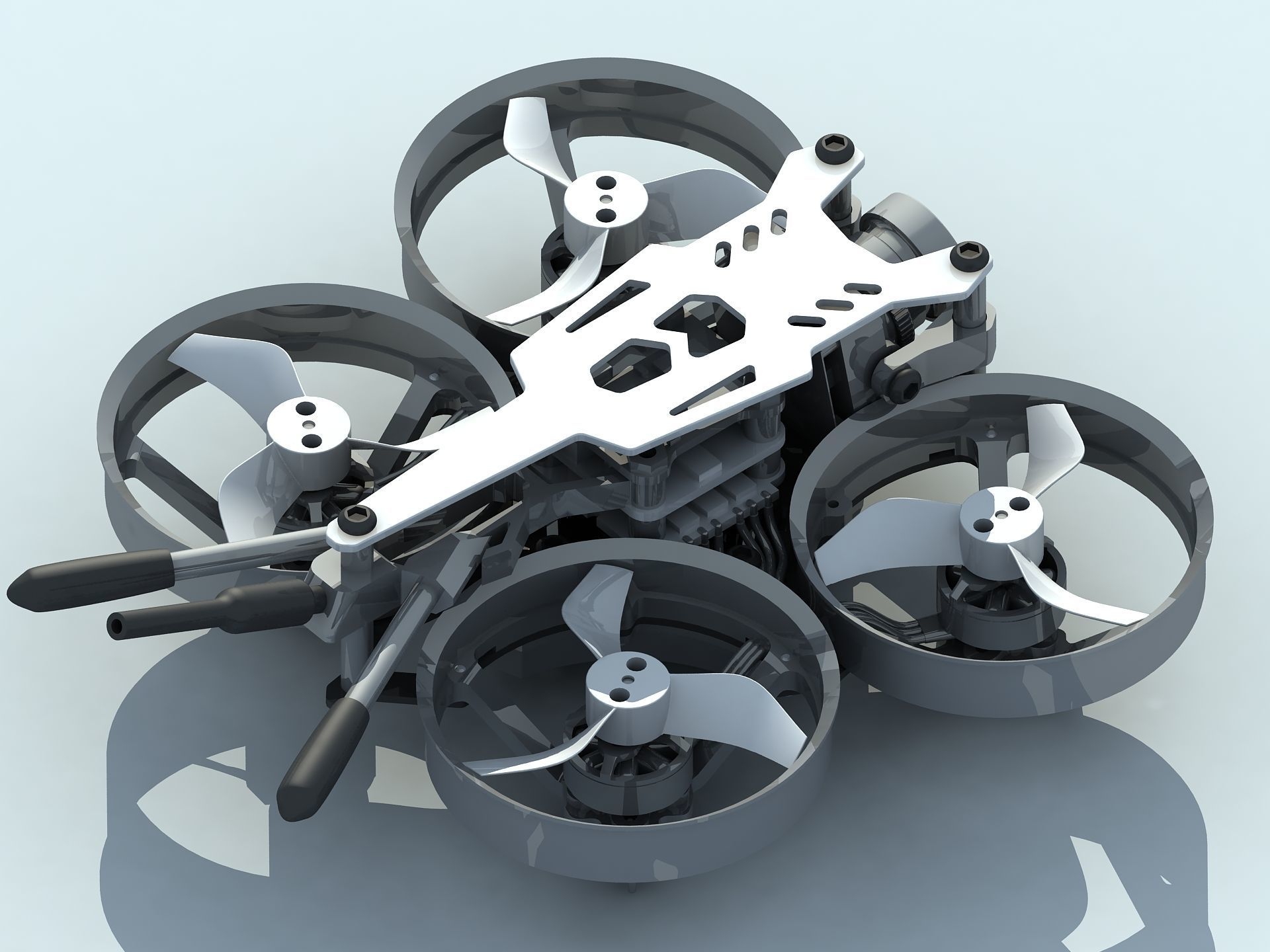 Bionic dragonfly four-axis Quadcopter UAV aircraft 3D model_12