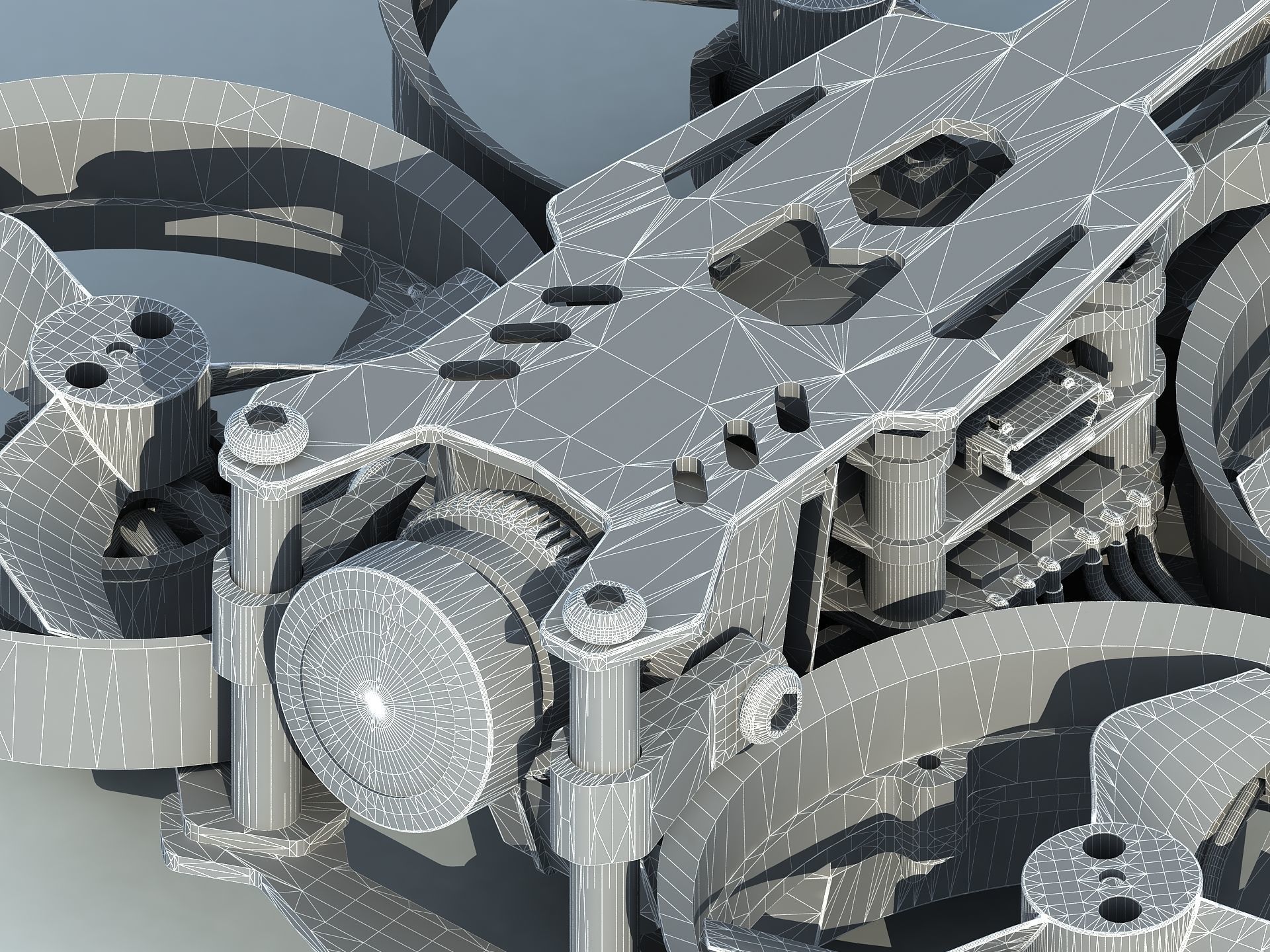 Bionic dragonfly four-axis Quadcopter UAV aircraft 3D model_11