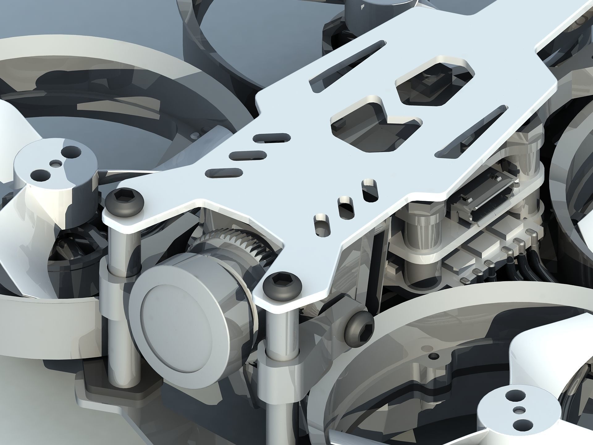 Bionic dragonfly four-axis Quadcopter UAV aircraft 3D model_10