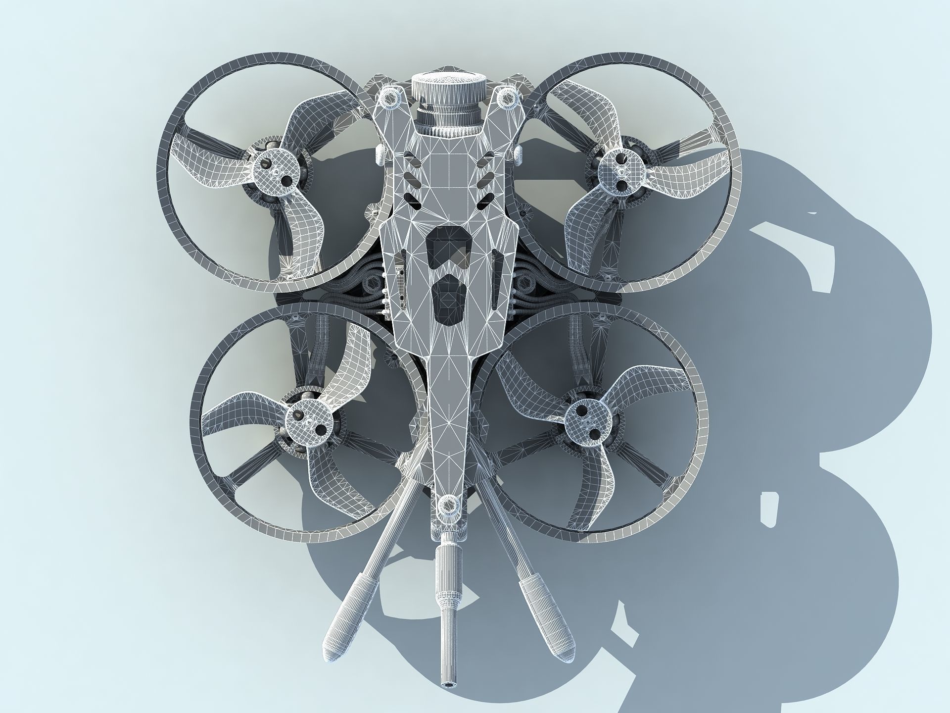 Bionic dragonfly four-axis Quadcopter UAV aircraft 3D model_9