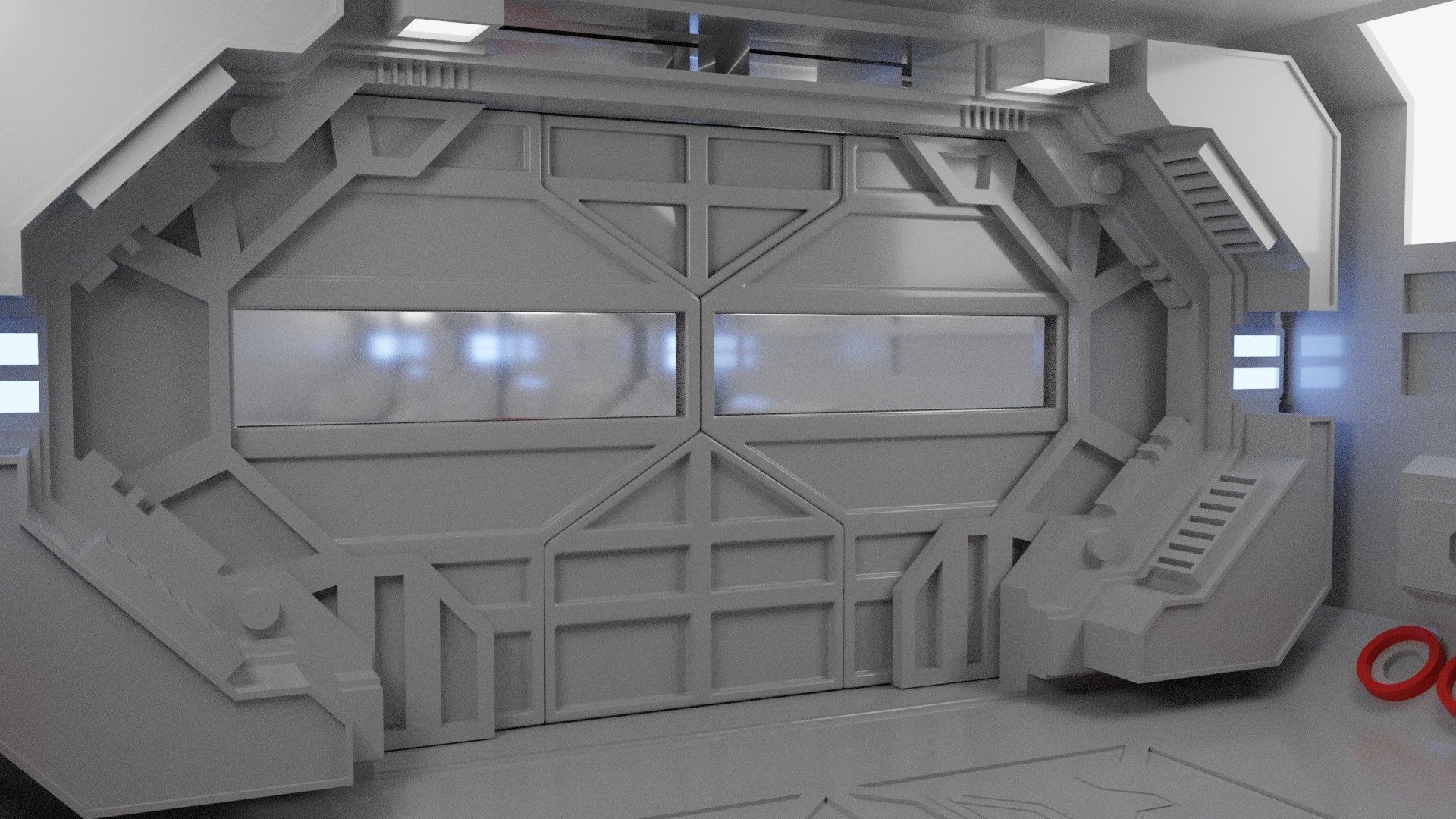 Corridor Collection futuristic spaceship interior 3D model_8