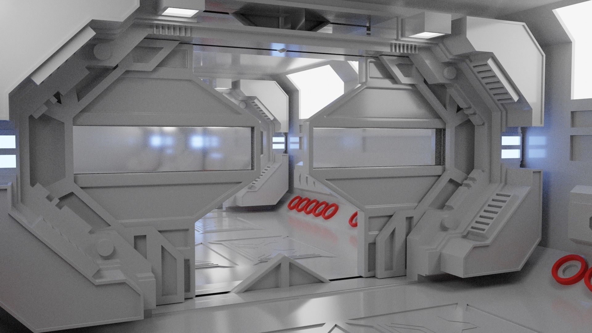 Corridor Collection futuristic spaceship interior 3D model_12