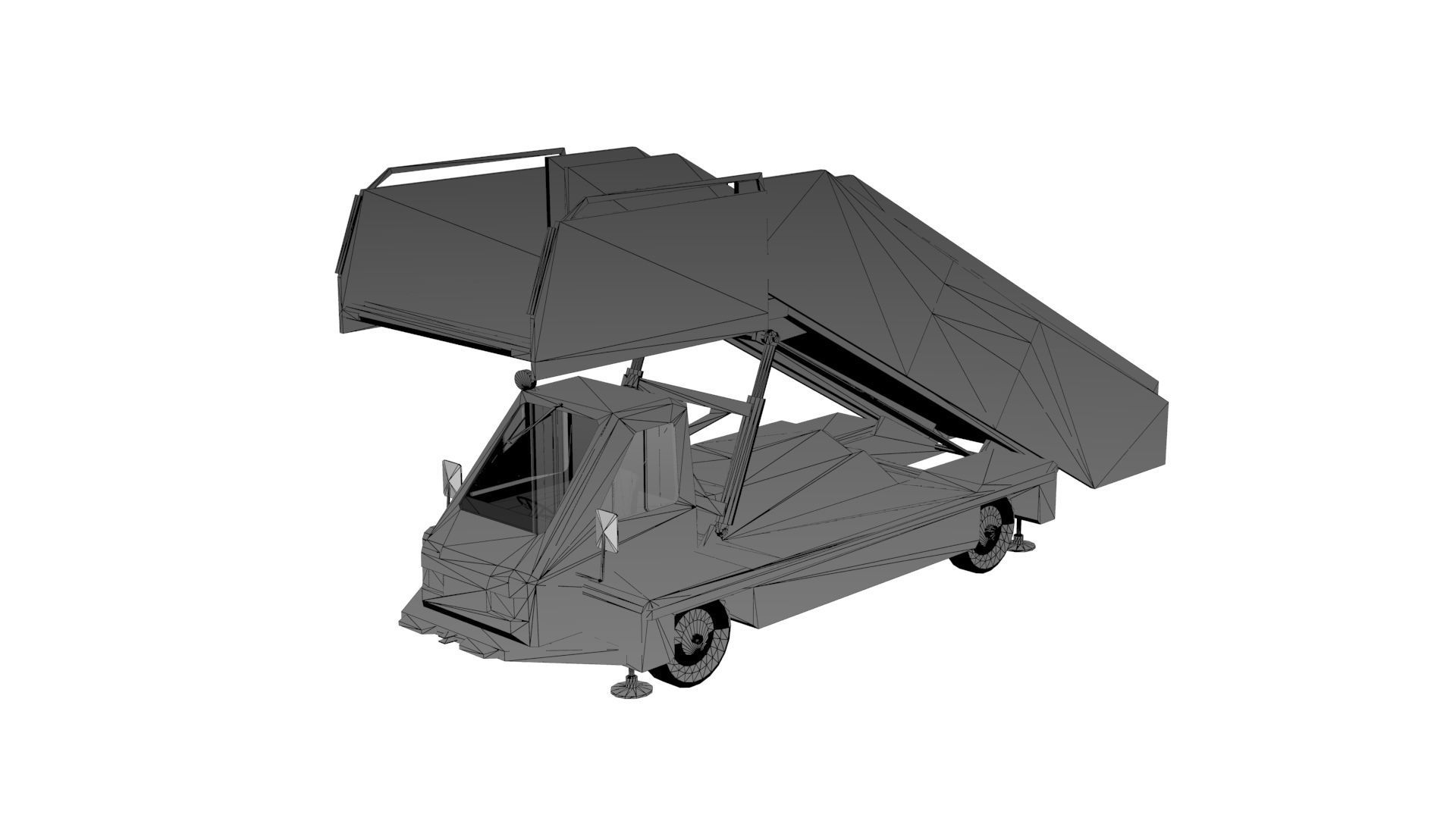 Lowpoly ABS-580 3D Model toy truck with ramp on top Low-poly 3D model_3