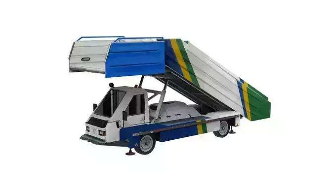 Lowpoly ABS-580 3D Model toy truck with ramp on top