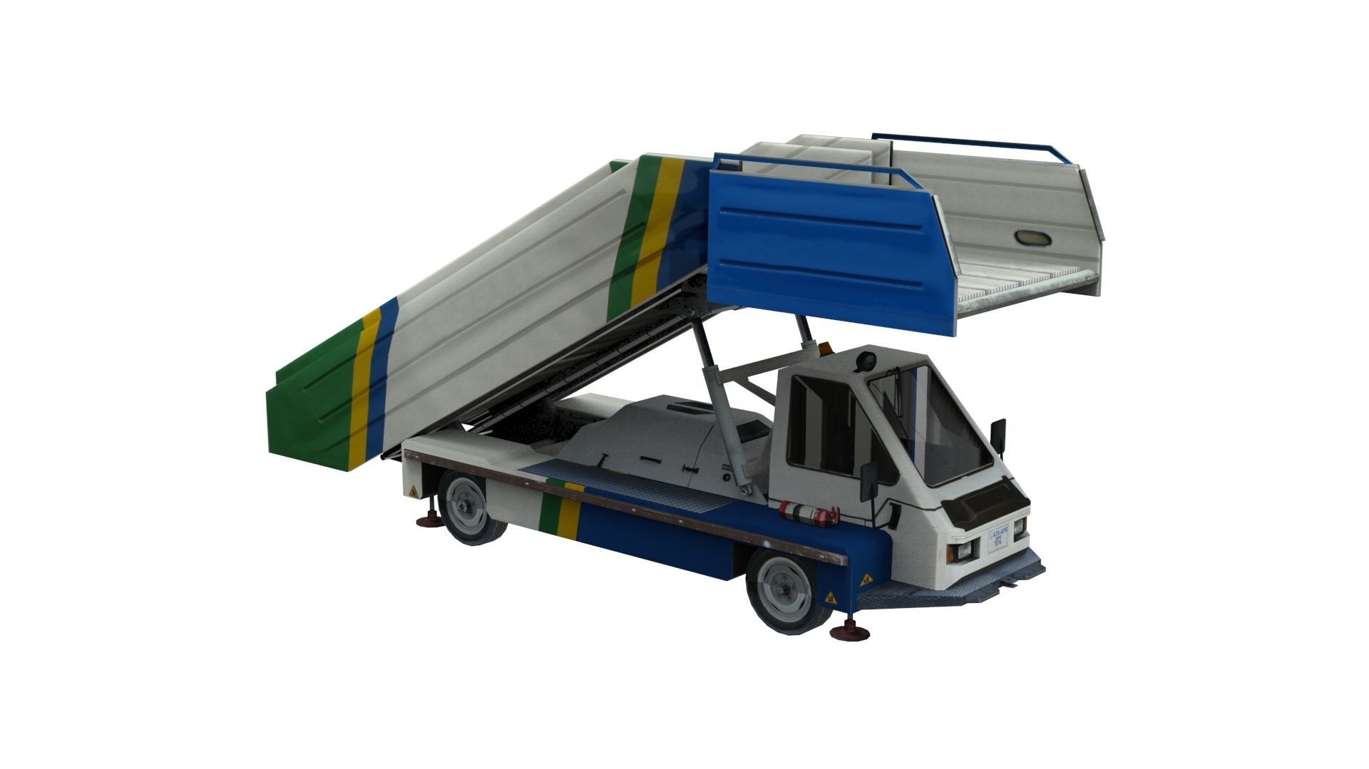 Lowpoly ABS-580 3D Model toy truck with ramp on top Low-poly 3D model_2