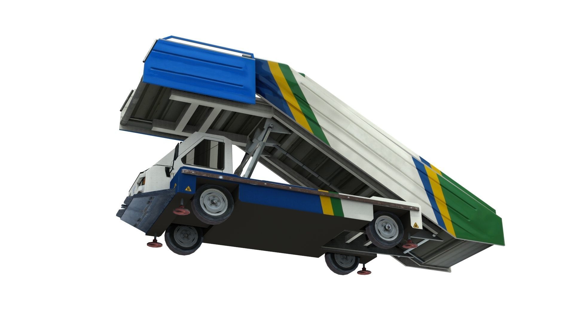 Lowpoly ABS-580 3D Model toy truck with ramp on top Low-poly 3D model_4
