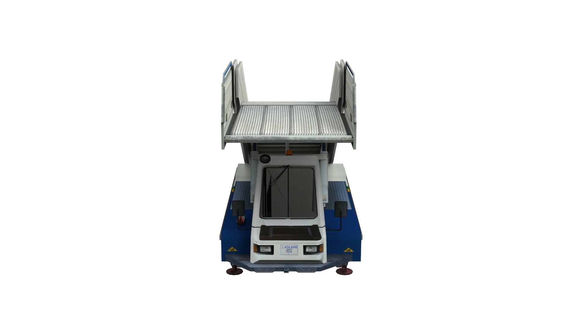 Lowpoly ABS-580 3D Model toy truck with ramp on top Low-poly 3D model_5