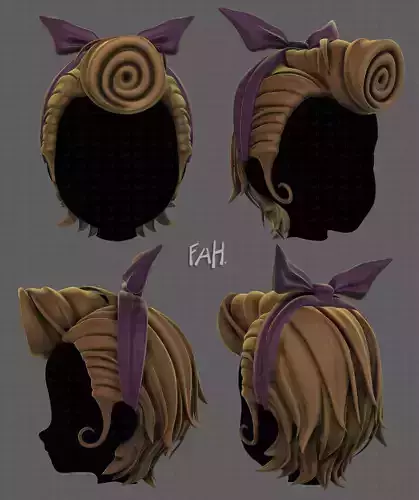 3D Hair style for girl V82