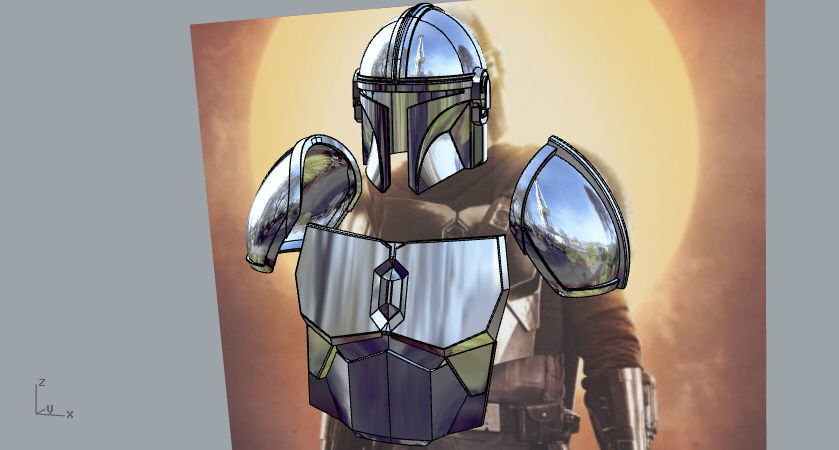 The Mandalorian Beskar steel armor and helmet UPDATED  3D print model_2