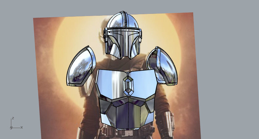 The Mandalorian Beskar steel armor and helmet UPDATED  3D print model_3