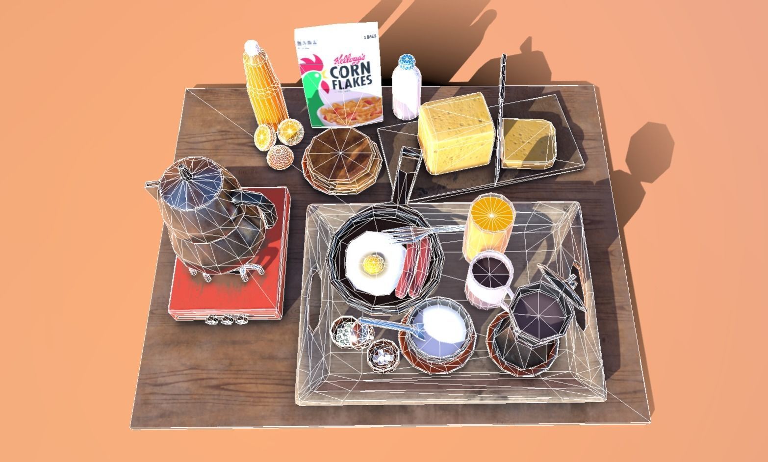 Breakfast Pack Low-poly 3D model_3