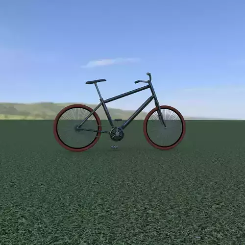 Cycle bicycle in grass Low-poly 3D model