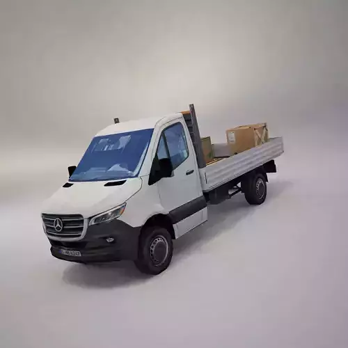 Mercedes Benz Sprinter 2020 Pickup truck L2 drop side low poly 