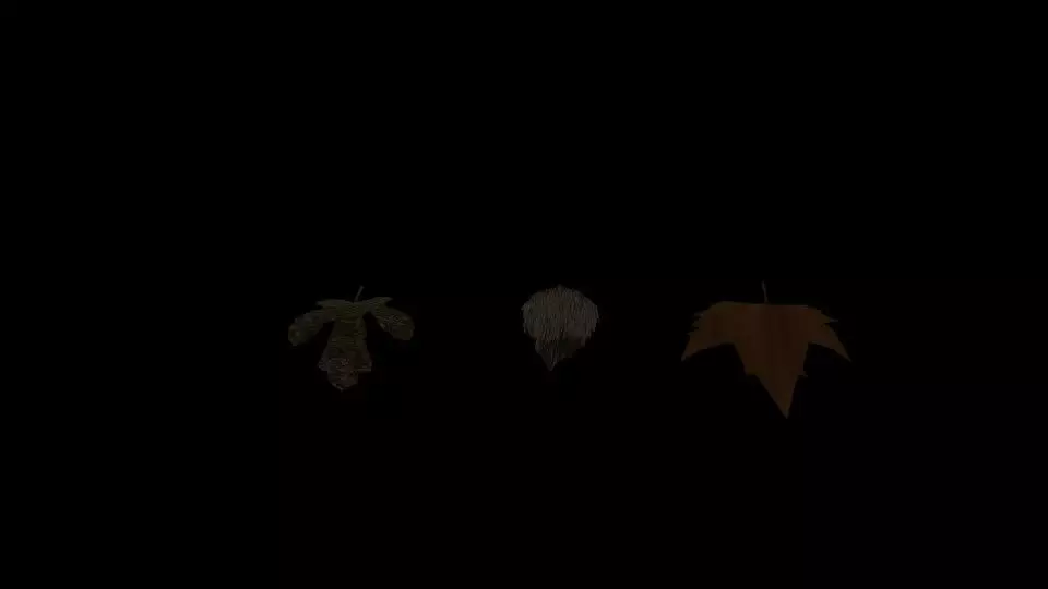 LOW POLY LEAF leaves Low-poly 3D model_0