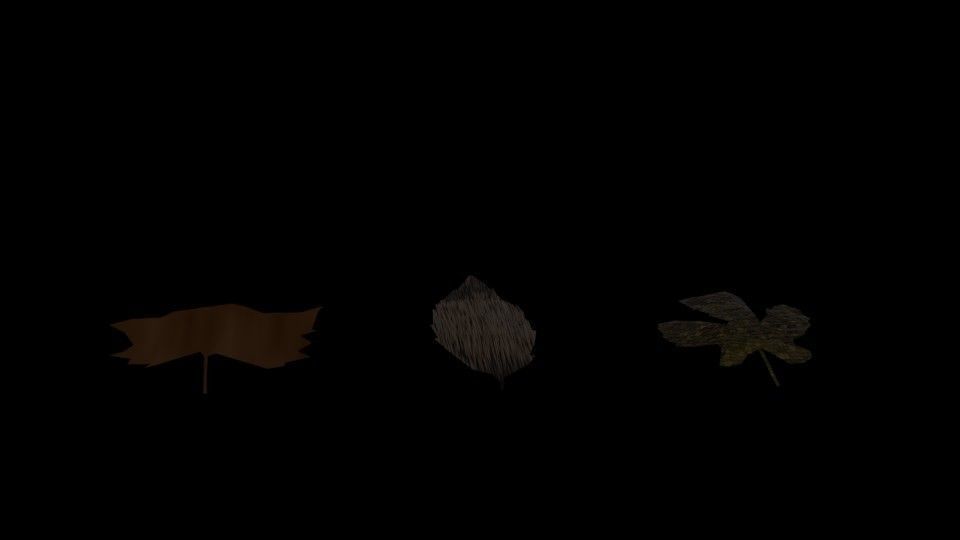 LOW POLY LEAF leaves Low-poly 3D model_5