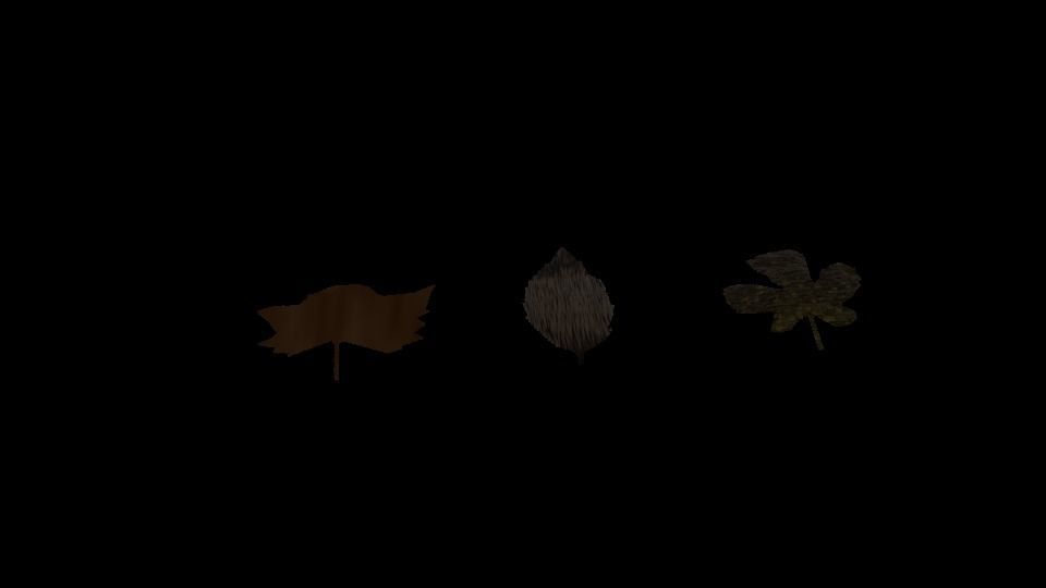 LOW POLY LEAF leaves Low-poly 3D model_3