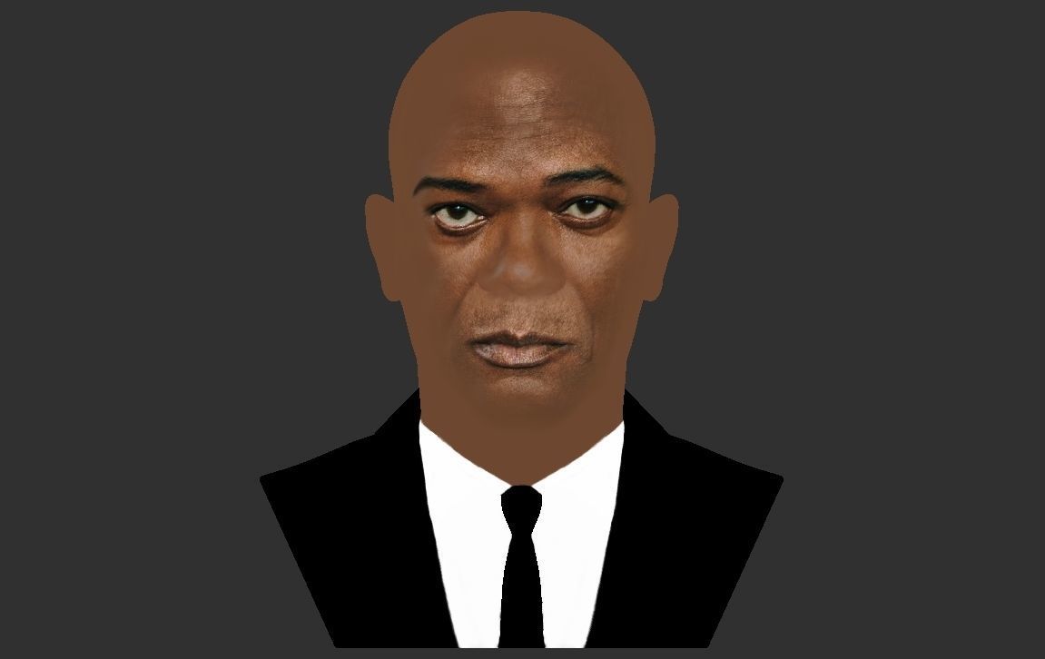 Samuel L Jackson bust ready for full color 3D printing 3D print model_19