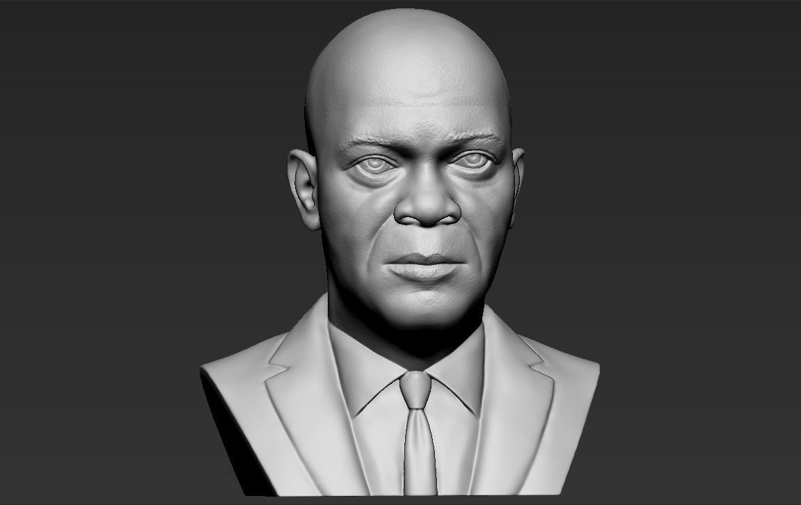 Samuel L Jackson bust ready for full color 3D printing 3D print model_33