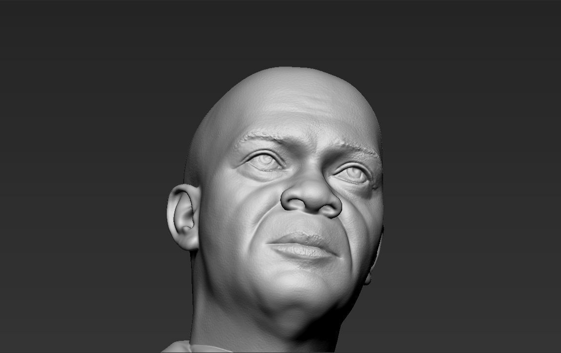 Samuel L Jackson bust ready for full color 3D printing 3D print model_38