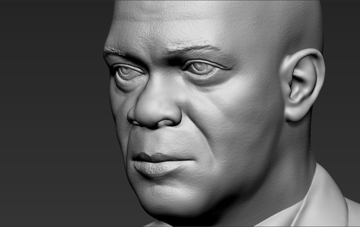 Samuel L Jackson bust ready for full color 3D printing 3D print model_42