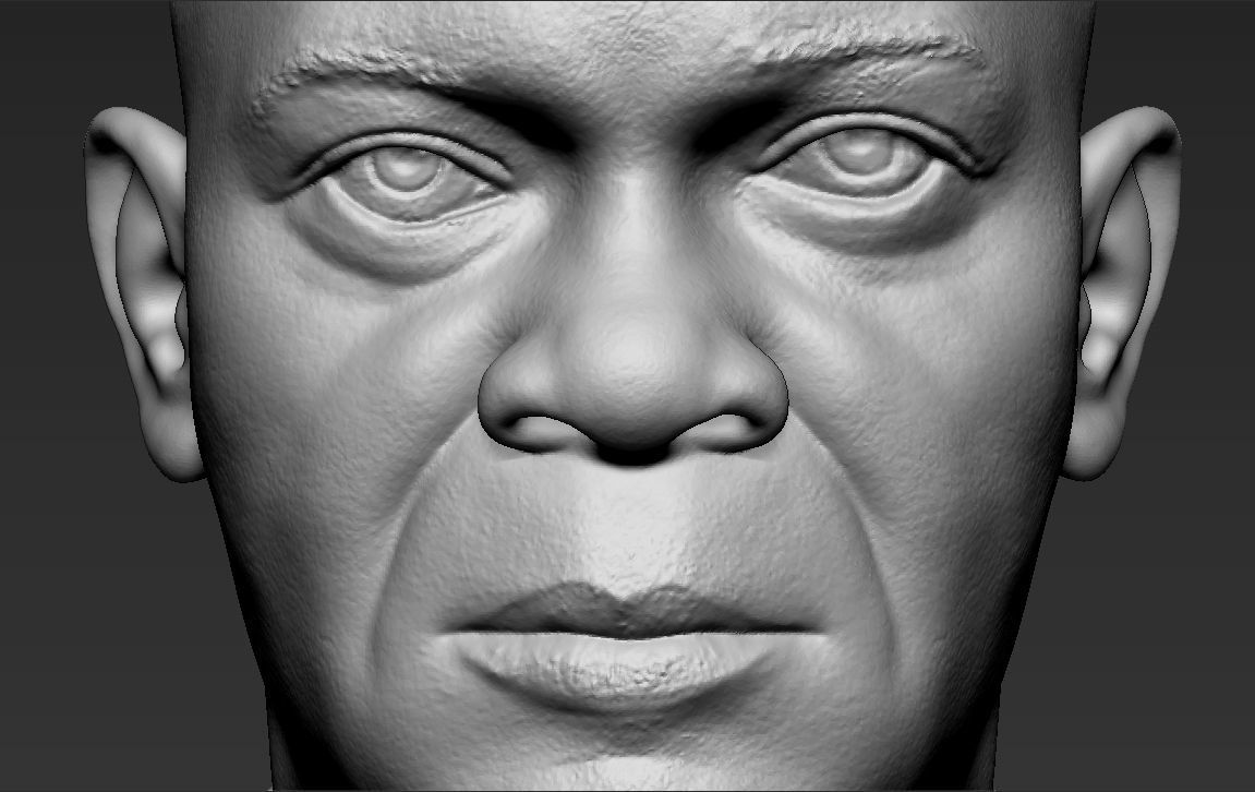 Samuel L Jackson bust ready for full color 3D printing 3D print model_40