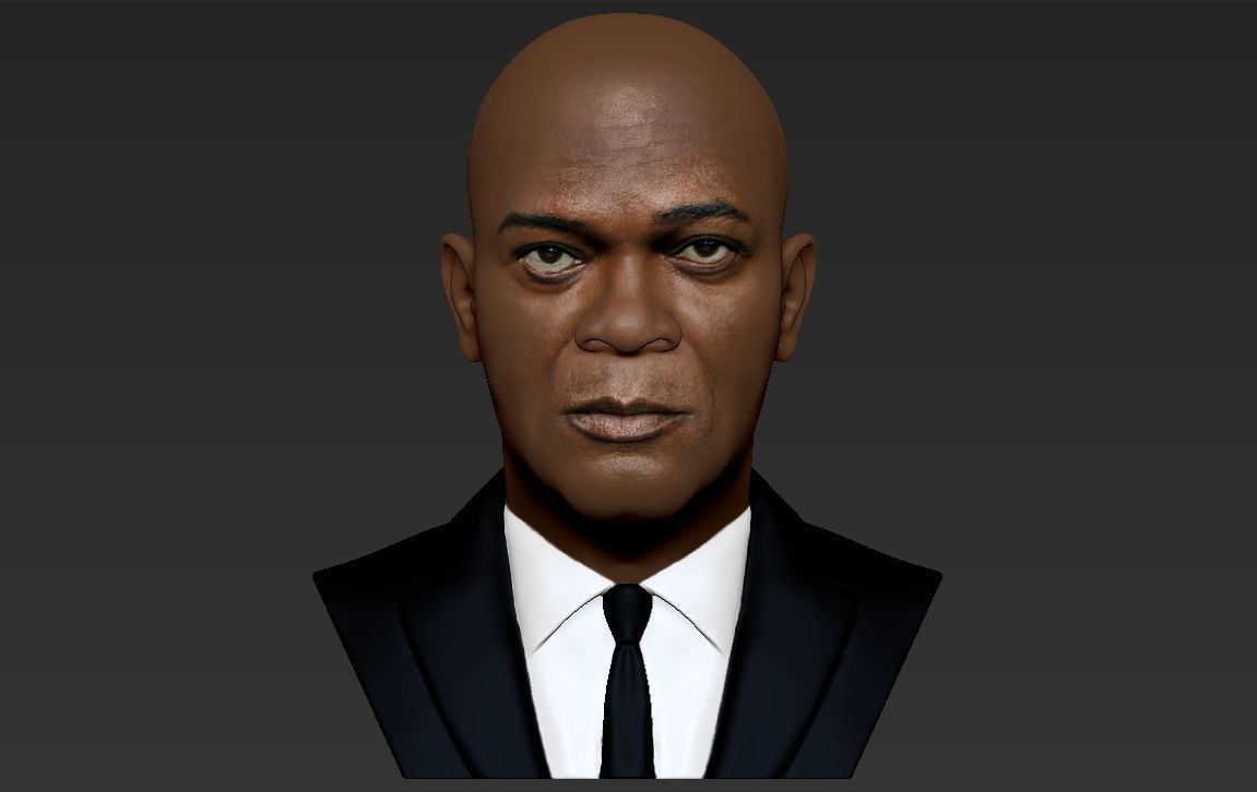 Samuel L Jackson bust ready for full color 3D printing 3D print model_16
