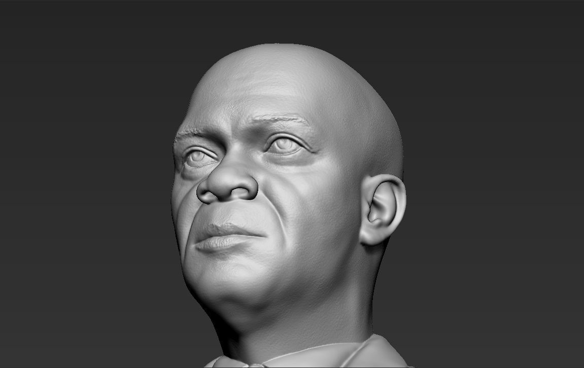 Samuel L Jackson bust ready for full color 3D printing 3D print model_39