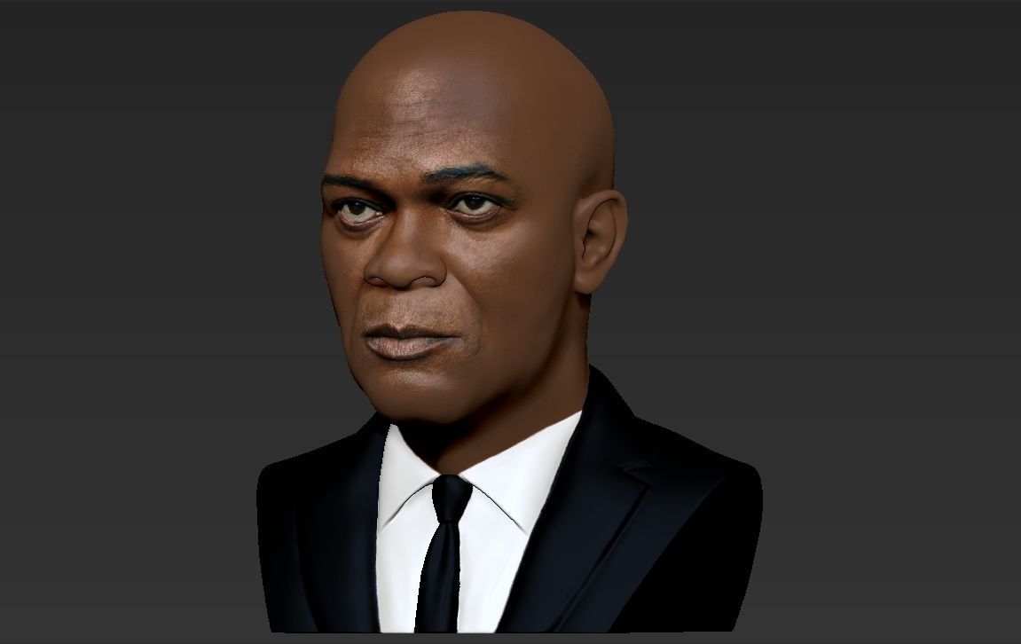 Samuel L Jackson bust ready for full color 3D printing 3D print model_18