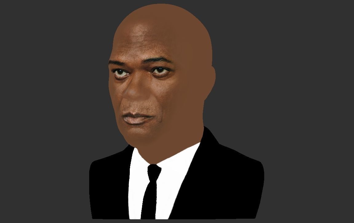 Samuel L Jackson bust ready for full color 3D printing 3D print model_21