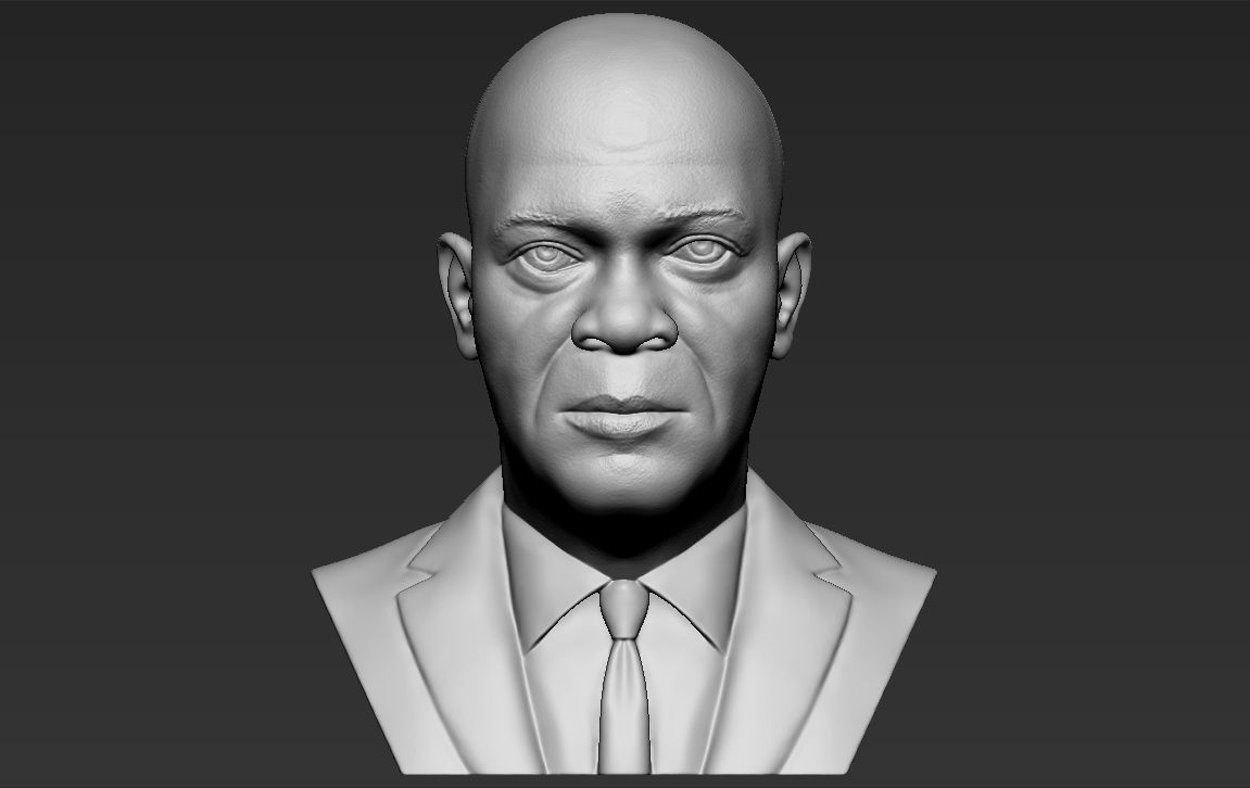 Samuel L Jackson bust ready for full color 3D printing 3D print model_23