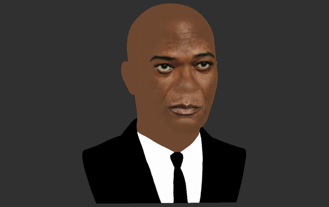 Samuel L Jackson bust ready for full color 3D printing 3D print model_20
