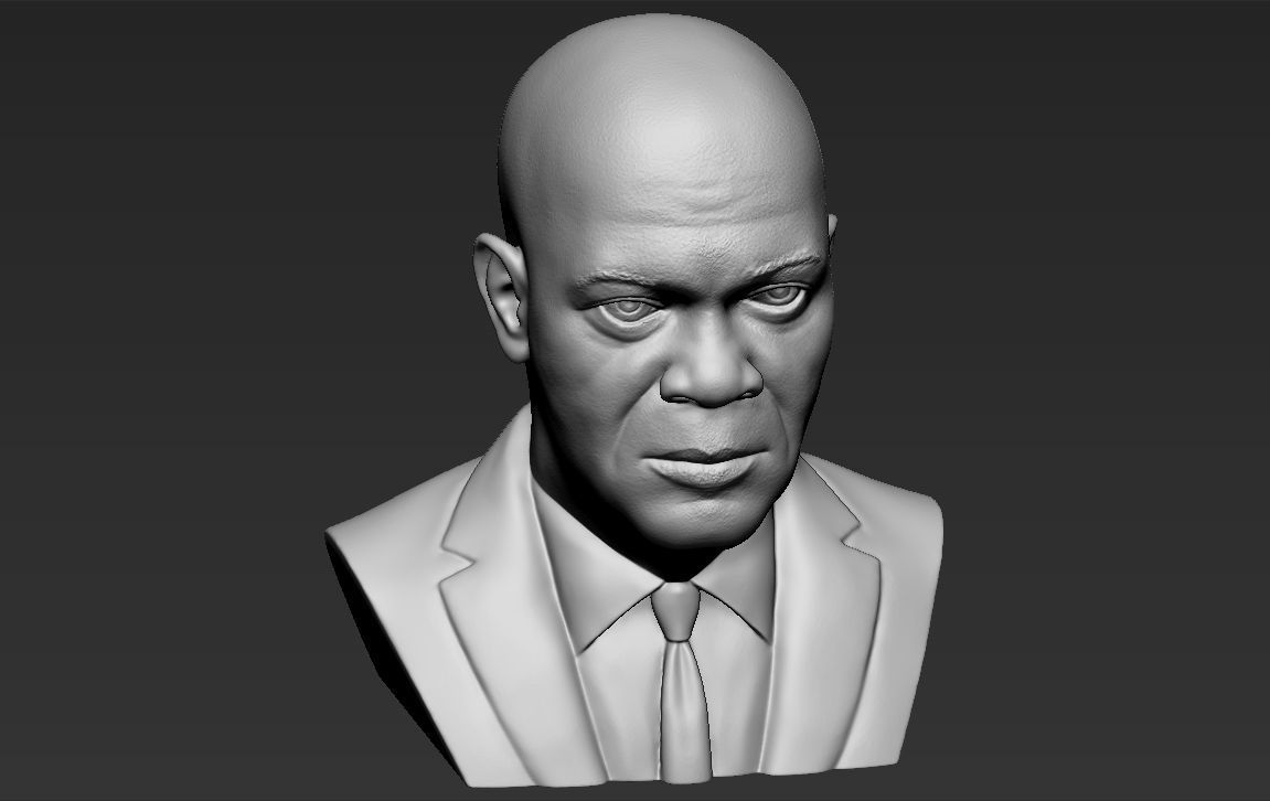 Samuel L Jackson bust ready for full color 3D printing 3D print model_34