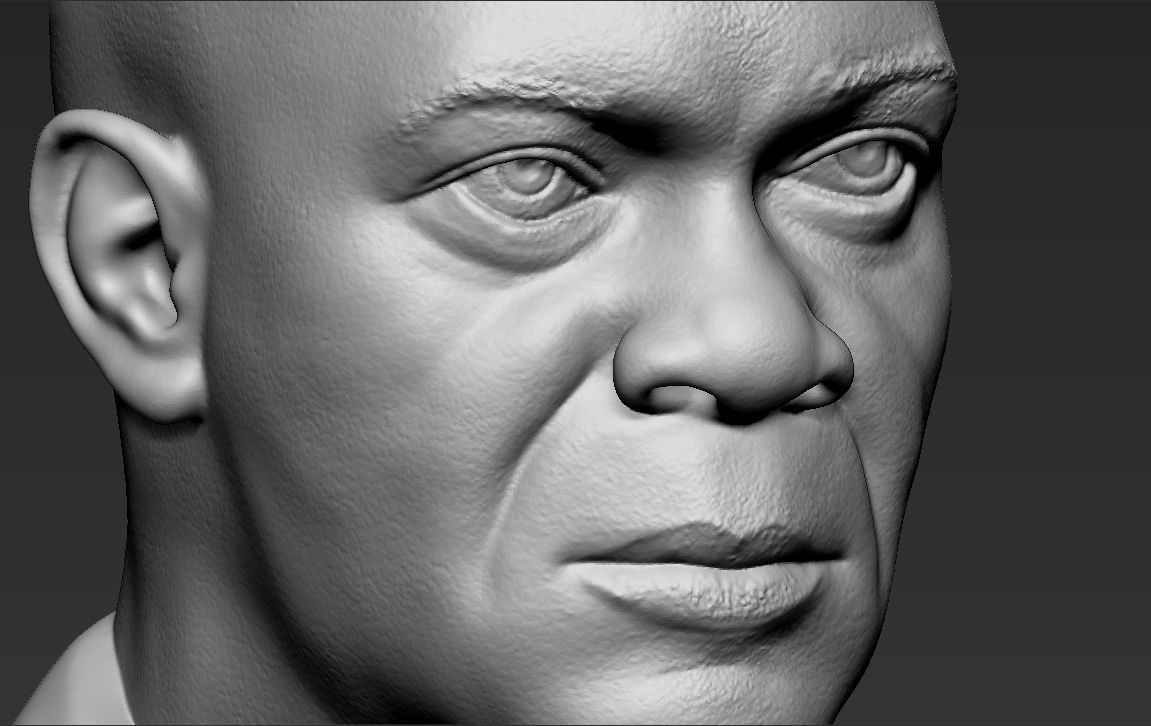 Samuel L Jackson bust ready for full color 3D printing 3D print model_41