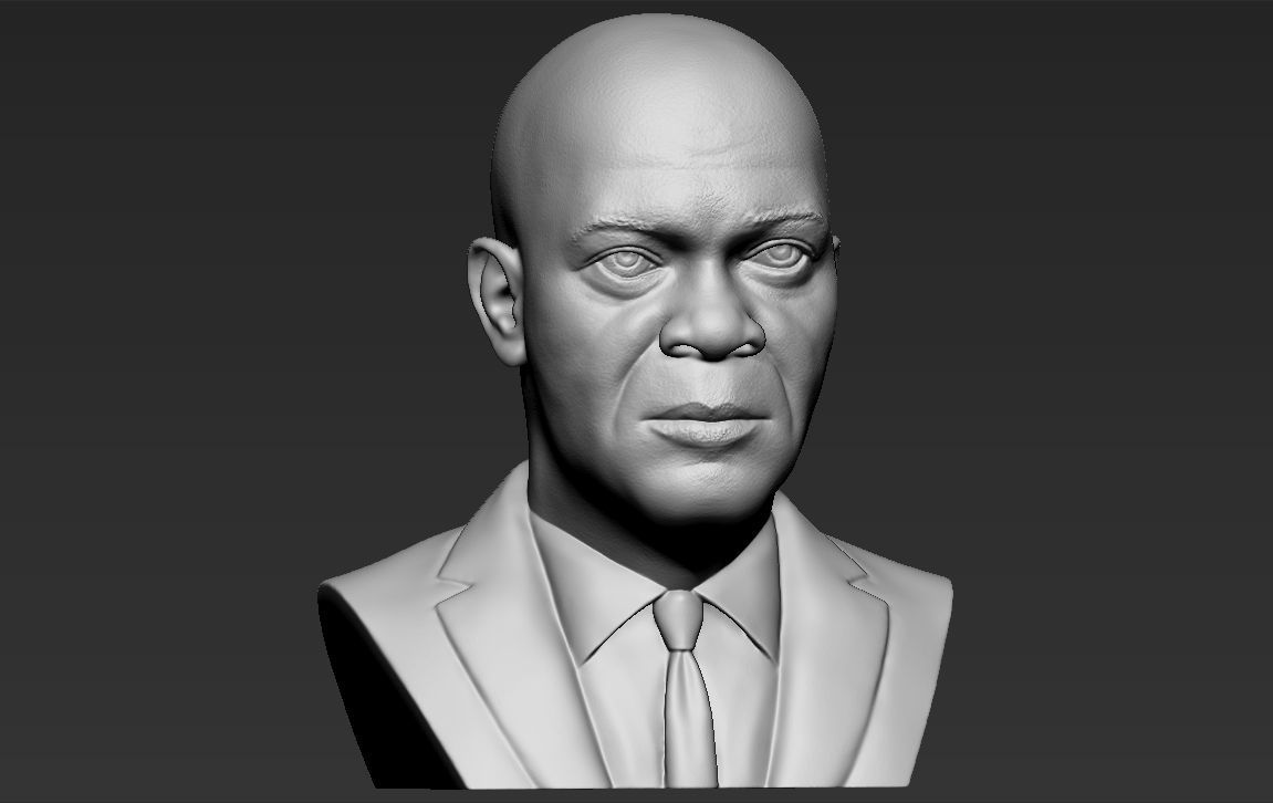 Samuel L Jackson bust ready for full color 3D printing 3D print model_32