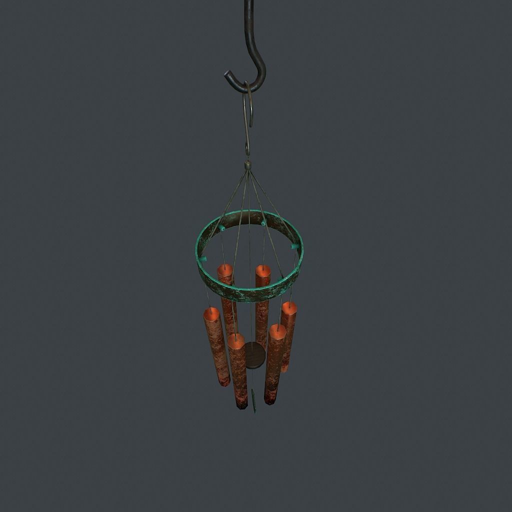 WindChimes static Low-poly 3D model_6