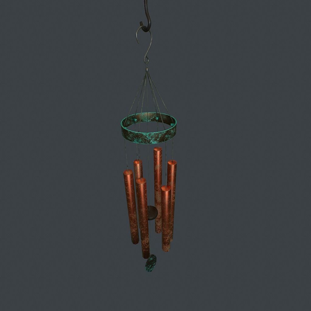 WindChimes static Low-poly 3D model_3