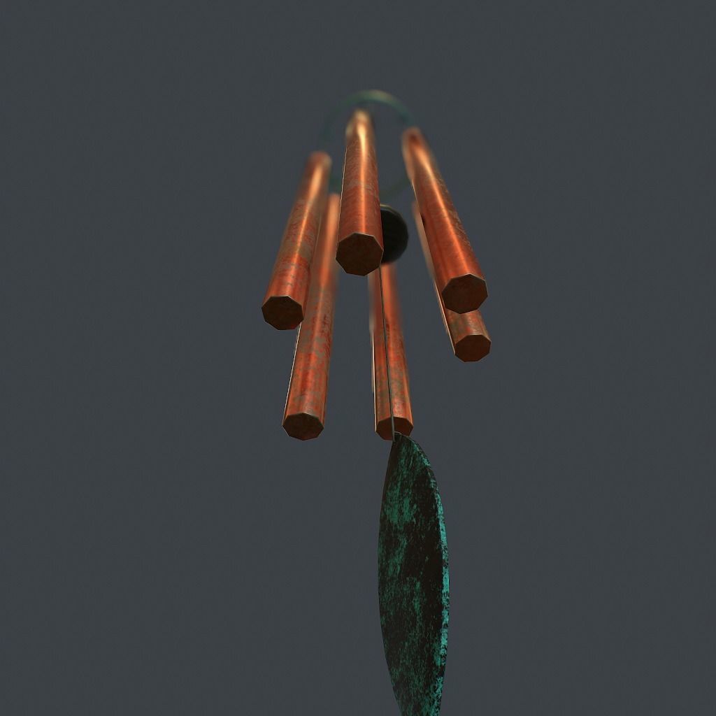 WindChimes static Low-poly 3D model_7