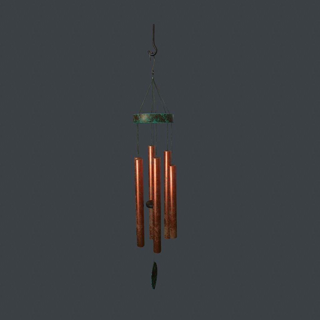 WindChimes static Low-poly 3D model_2