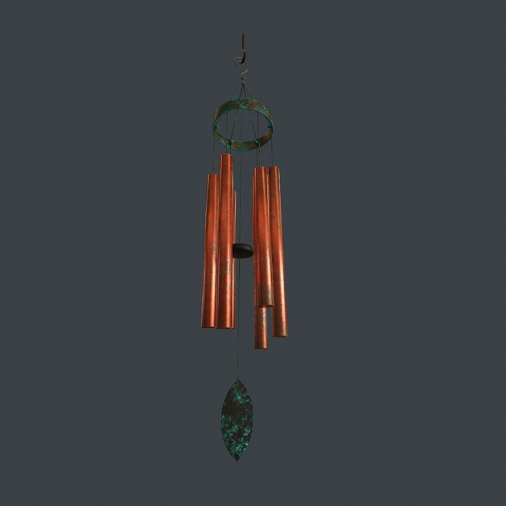 WindChimes static Low-poly 3D model_4