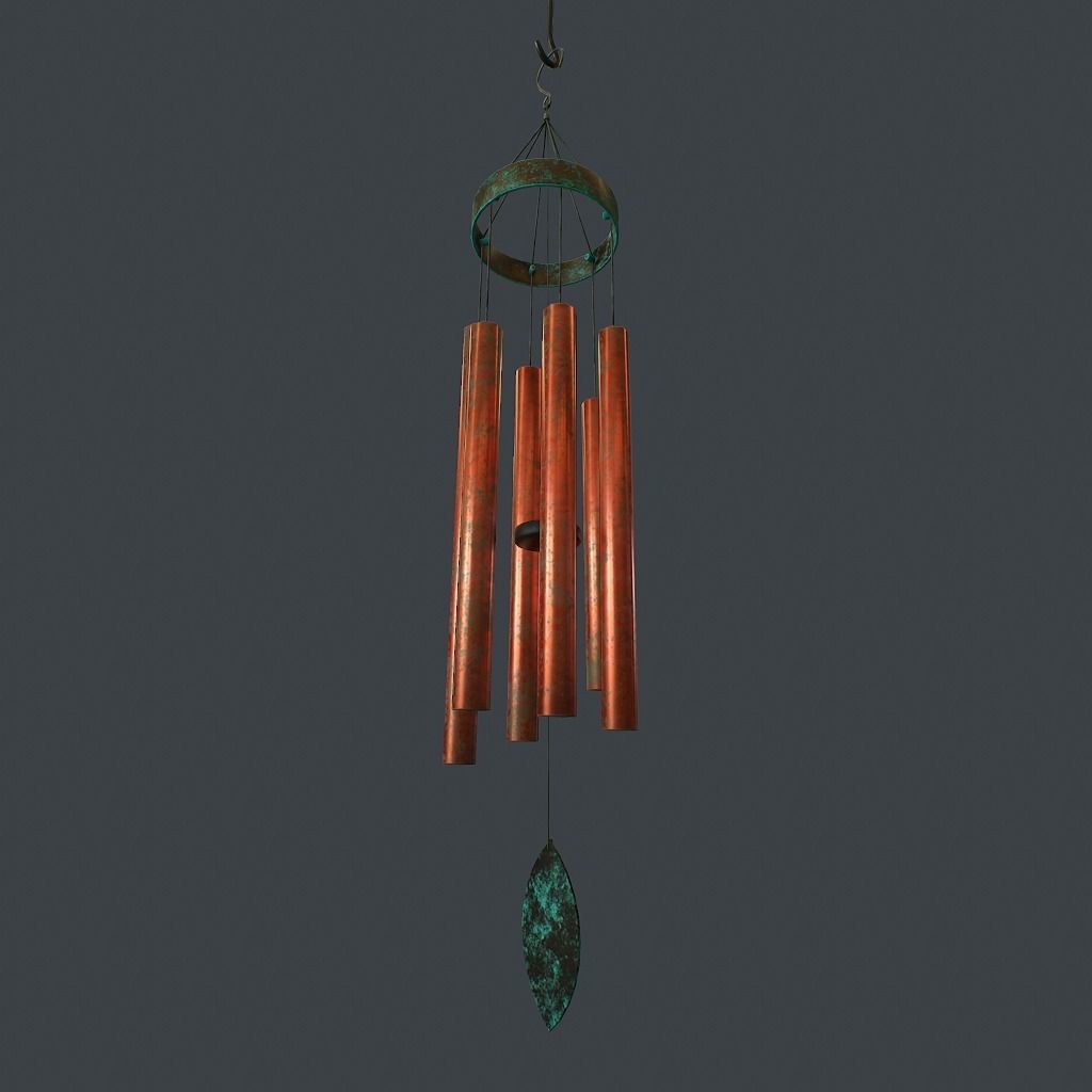 WindChimes static Low-poly 3D model_5