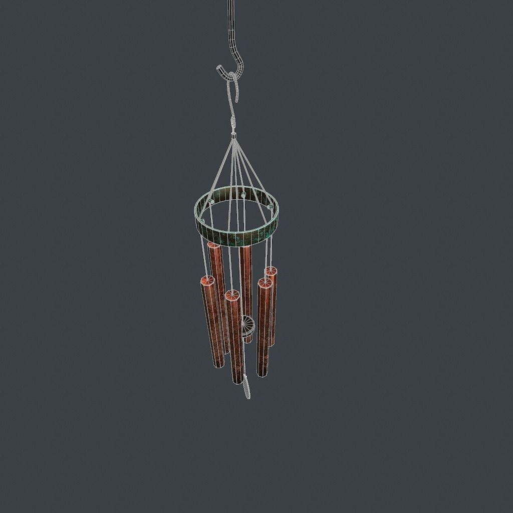WindChimes static Low-poly 3D model_12