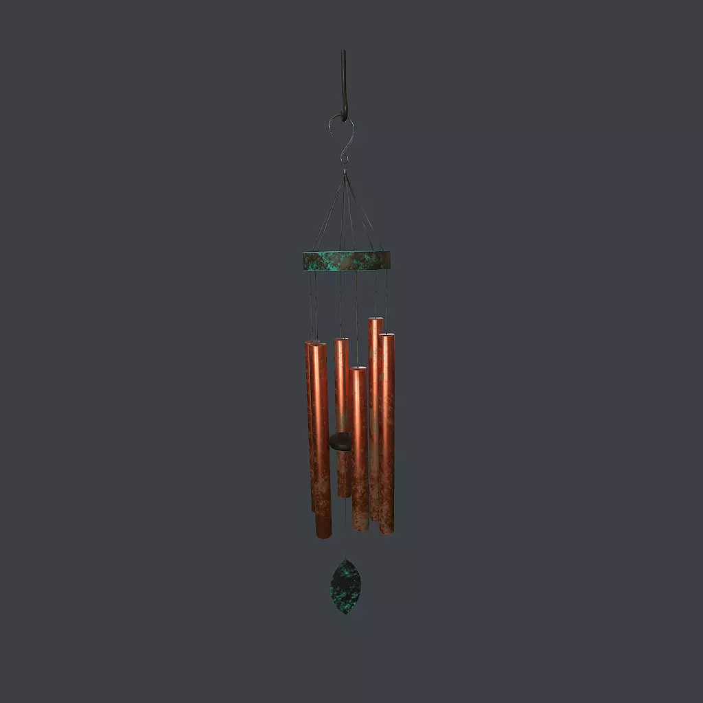 WindChimes static Low-poly 3D model_0