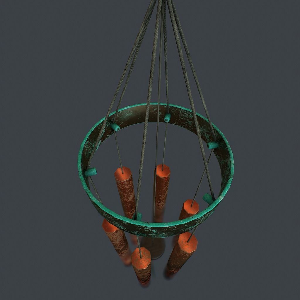 WindChimes static Low-poly 3D model_8