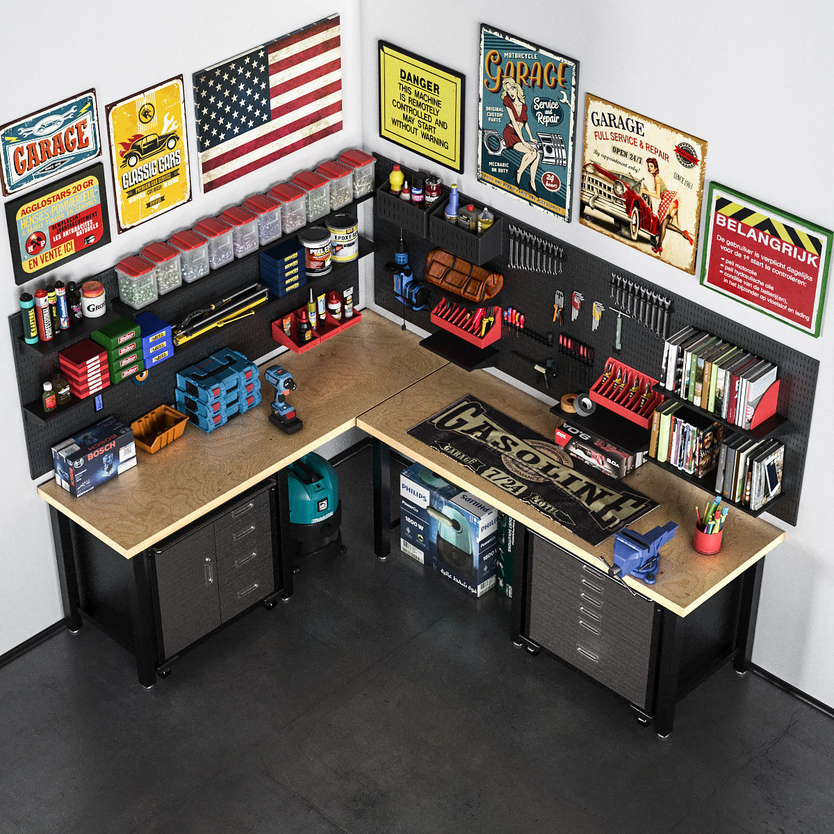 garage tools set 15 3D model_3