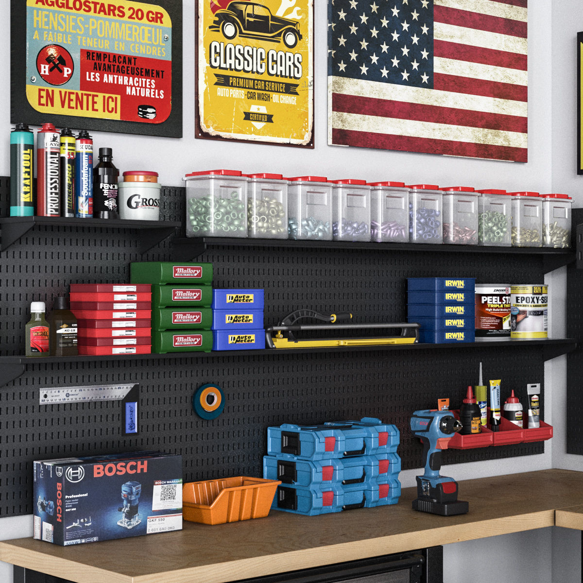 garage tools set 15 3D model_4