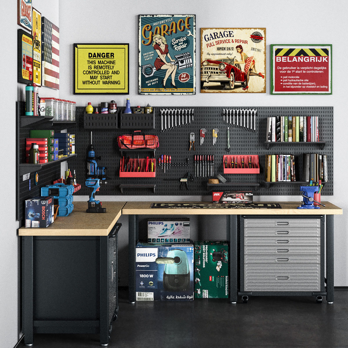 garage tools set 15 3D model_1